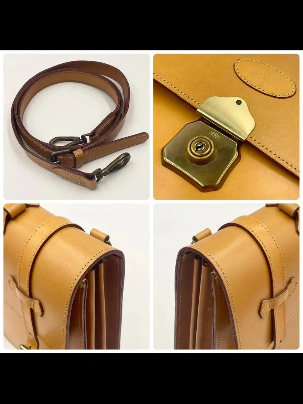 Mulberry Men's Leather Satchel in Warm Tan